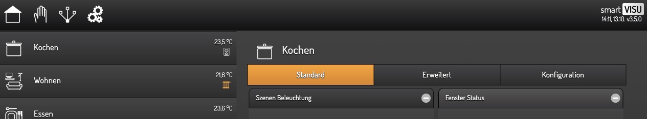 Seite mit Top Navigation
